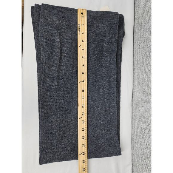 JIUJI 100% WOOL RIBBED KNIT SCARF – DARK GRAY – LUXURY TEXTURE – UNISEX - Picture 7 of 7